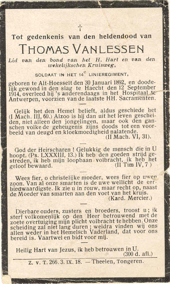 doodsprentje 1914